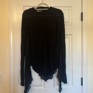 Free People Black Sleeve Top